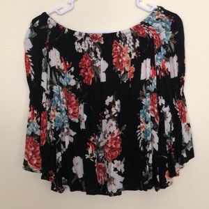 Floral flowy off-the-shoulder top